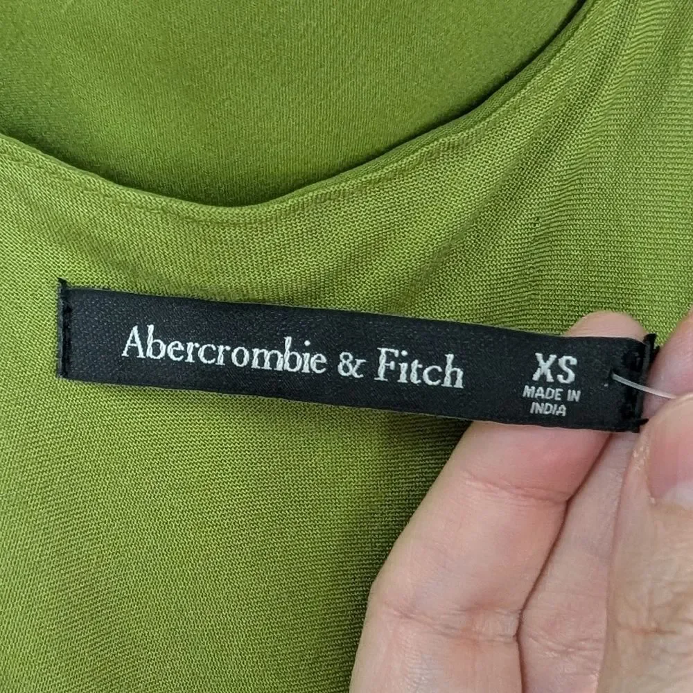 Abercrombie & Fitch Y2K Inspired Green Cowl Neck Slip Maxi Dress X-Small XS NWT